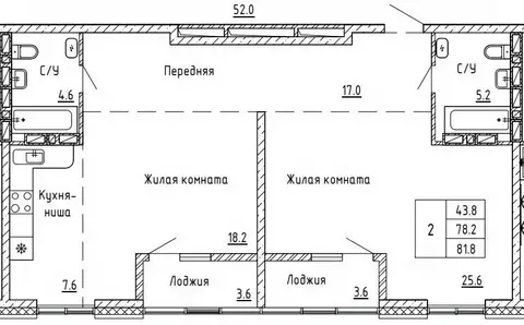 2-к кв. Приморский край, Артем Красноармейская ул., 4 (81.8 м)
