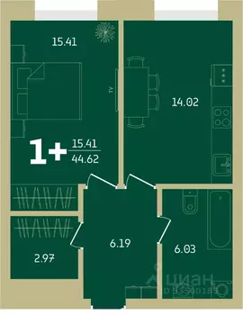1-к кв. Башкортостан, Уфа Революционная ул., 39/4 (44.62 м)