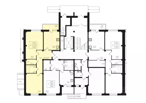 2-к кв. Чувашия, Чебоксары ул. Прогрессивная, 2 (62.4 м)