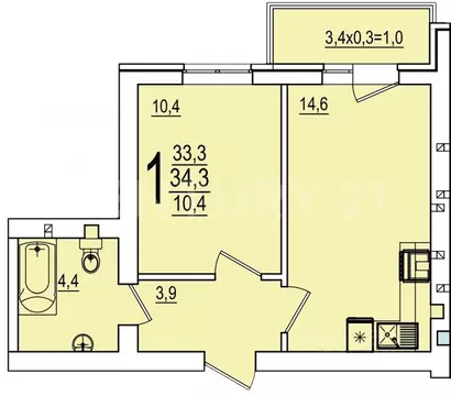 1-к кв. Адыгея, Тахтамукайский район, Старобжегокайское с/пос, Новая ...