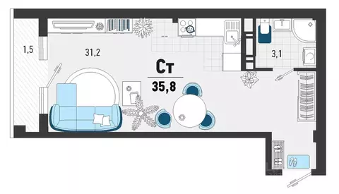 1-к кв. Краснодарский край, Туапсинский муниципальный округ, с. Агой ...