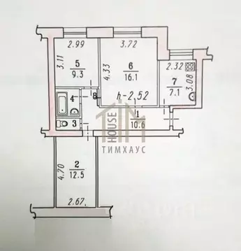 3-к кв. Омская область, Омск Харьковская ул., 25к2 (59.4 м)