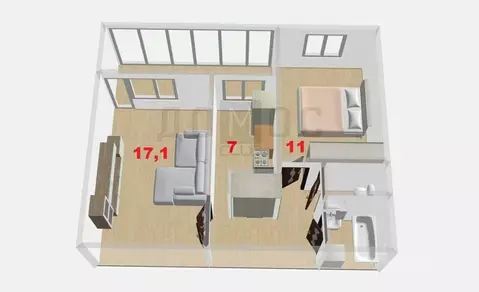 2-к кв. Свердловская область, Екатеринбург просп. Седова, 17к2 (48.1 ...