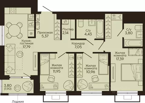3-к кв. Свердловская область, Екатеринбург Вокзальный жилрайон,  ...