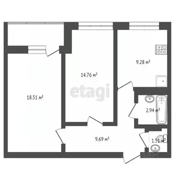 2-к кв. Ярославская область, Ярославль Красноборская ул., 38к3 (58.5 ...
