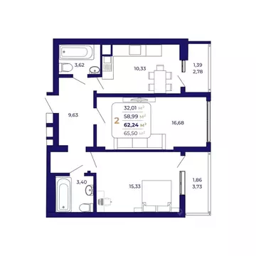 2-к кв. Башкортостан, Уфа Затон-Восточный жилрайон, Паруса жилой ...