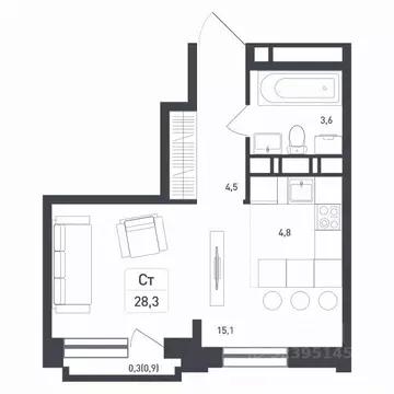 Студия Московская область, Подольск городской округ, д. Борисовка ...
