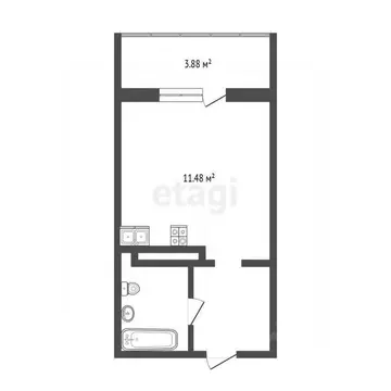 Студия Тюменская область, Тюмень ул. Фармана Салманова, 26 (18.9 м)