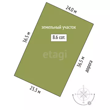 Участок в Тюмень, ДНТСН Зелёный Бор (8.61 м)