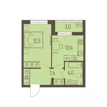 1-к кв. Пермский край, Пермь Подлесная ул., 55А (36.8 м)