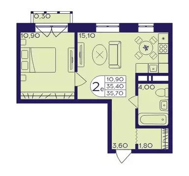 1-комнатная квартира: Балашиха, микрорайон Железнодорожный, микрорайон ...