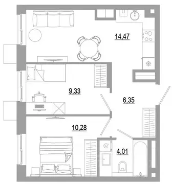 2-к кв. Астраханская область, Астрахань Энергетическая ул. (44.06 м)