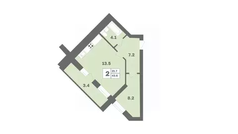2-к кв. Башкортостан, Уфа Дагестанская ул., лит12 (43.6 м)