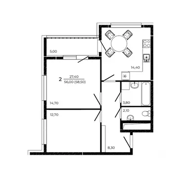 2-к кв. Ростовская область, Ростов-на-Дону Притяжение жилой комплекс ...