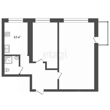 2-к кв. Вологодская область, Вологда ул. Мира, 96 (44.0 м)
