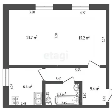 2-к кв. Самарская область, Самара просп. Юных Пионеров, 147 (49.5 м)