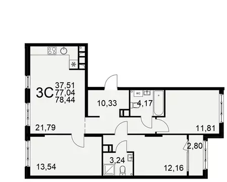 3-к кв. Рязанская область, Рязань пос. Ворошиловка, Символ жилой ...