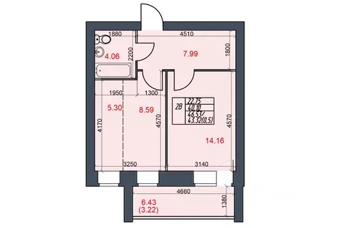 1-к кв. Вологодская область, Череповец 144-й мкр,  (43.32 м)