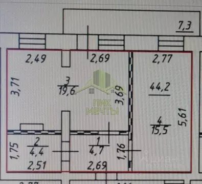 1-к кв. Бурятия, Улан-Удэ ул. Москалева, 5 (44.2 м)