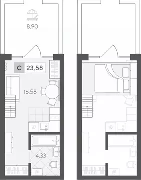 Студия Тюменская область, Тюменский район, д. Падерина ул. Сергея ...