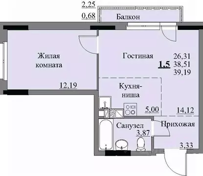 1-к кв. Удмуртия, Ижевск Автопроизводство жилрайон, 3-й мкр, Арден на ...