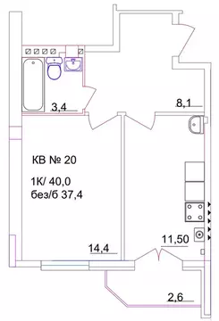 1-к кв. Ростовская область, Шахты пер. Бродского, 8 (40.0 м)