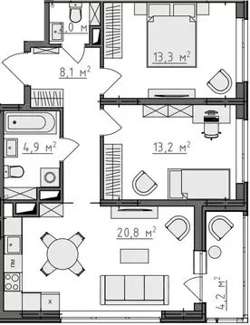 2-к кв. Владимирская область, Владимир Сновицы-Веризино мкр,  (64.4 м)