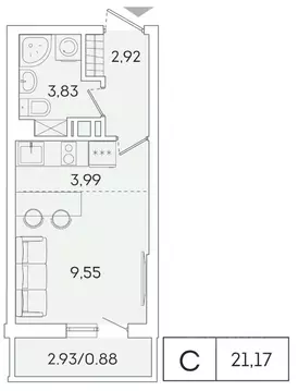 Студия Ленинградская область, Мурино Всеволожский район, ул. Графская, ...