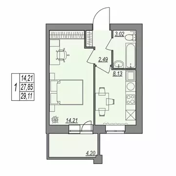 1-к кв. Волгоградская область, Волгоград Типографская ул., 83 (29.11 ...