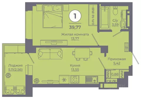 1-к кв. Ростовская область, Ростов-на-Дону просп. Солженицына, 25 ...
