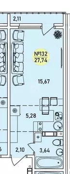 Студия Ярославская область, Ярославль 2-й мкр,  (27.74 м)