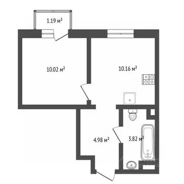 1-к кв. Тюменская область, Тюмень Харьковская ул., 76 (30.0 м)
