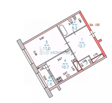 1-к кв. Нижегородская область, Нижний Новгород ул. Владимира ...