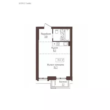 1-к кв. Алтайский край, Барнаул ул. Папанинцев, 155 (33.2 м)
