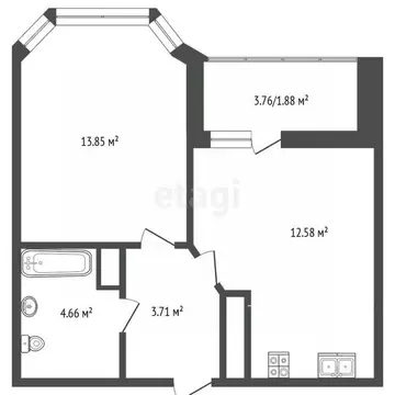 1-к кв. Краснодарский край, Краснодар ул. Красных Партизан, 1/4к16 ...