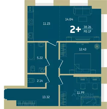 2-к кв. Башкортостан, Уфа Революционная ул., 39/4 (70.17 м)