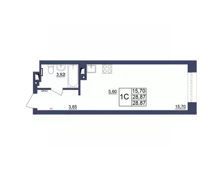 Студия Башкортостан, Уфа Космос жилой комплекс, лит1 (28.74 м)