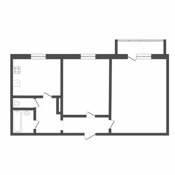 2-комнатная квартира: Тюмень, улица Домостроителей, 18 (50.2 м)
