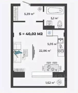 1-к кв. Хакасия, Абакан ул. Генерала Тихонова, 5 (40.02 м)