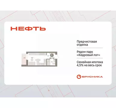 Студия Ханты-Мансийский АО, Сургут 1-й мкр, Нефть жилой комплекс ...