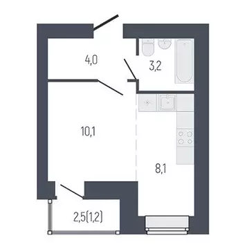 Квартира-студия: Берёзовский, ЖК Философия Идеалистов на Первомайском ...