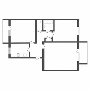 3-комнатная квартира: Тюмень, Новосибирская улица, 34 (73 м)