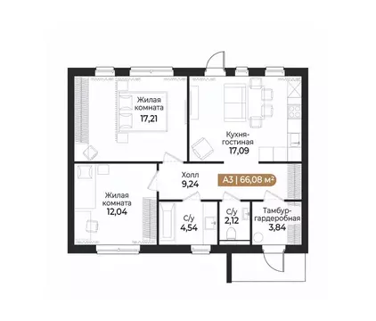 Таунхаус в Ленинградская область, Всеволожск ш. Южное (66 м)