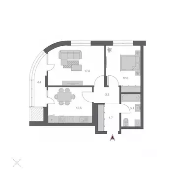 2-к кв. Новосибирская область, Новосибирск Беринг жилой квартал,  ...