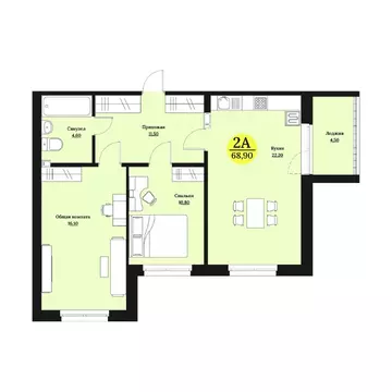 2-к кв. Ставропольский край, Ставрополь Лесная ул., 204 (68.9 м)