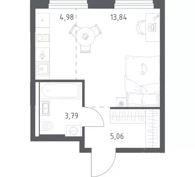 1-к кв. Башкортостан, Уфа ул. Минигали Губайдуллина, 8к9 (27.67 м)