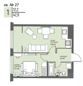 1-к кв. Нижегородская область, Нижний Новгород Спортивный мкр, ...