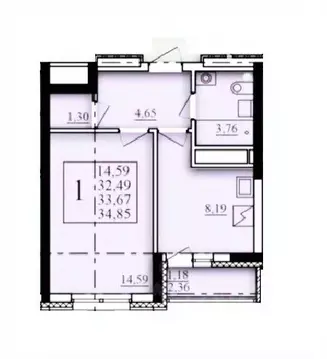 1-к кв. Башкортостан, Уфа Затон-Восточный жилрайон, Паруса жилой ...