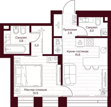 1-к кв. Москва ул. Серпуховский Вал, 7 (39.0 м)