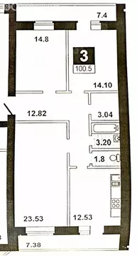 3-комнатная квартира: Тверь, Московская улица, 1 (100.6 м)